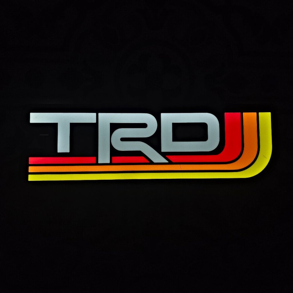 Retro Toyota TRD LED Lightbox Sign – 3D Printed Lamp